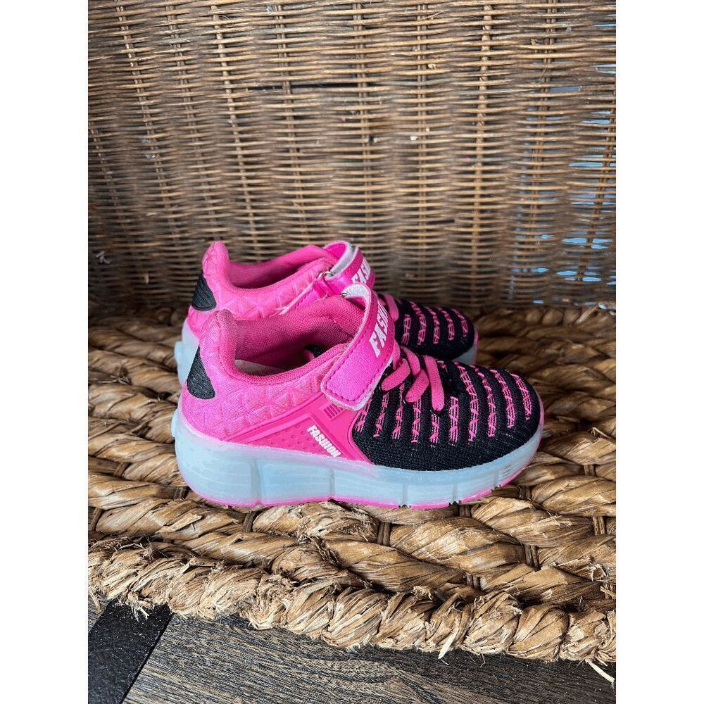 Fashion Girl's Pink Black Roller Skating Casual Sneakers Shoes Size 31